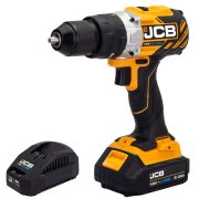 JCB 18V Cordless Brushless Combi Drill, 18V Combi Drill, 2Ah Li-ion Battery, Fast Charger - 21-18BLCD-2X-B